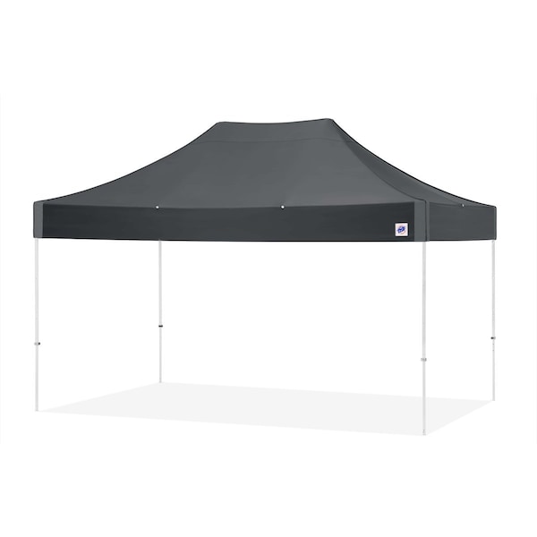 TAA Compliant Eclipse Shelter, 10' W x 15' L, White Steel Frame, Steel Gray Vented Top